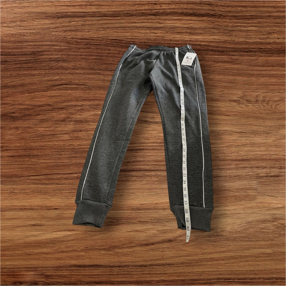Charcoal Kids Sweatpants with White Trim